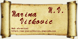 Marina Vitković vizit kartica